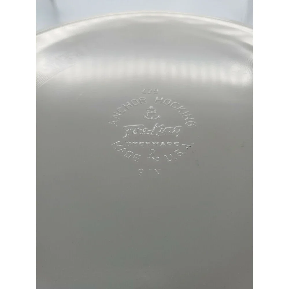 Vintage Anchor Hocking Fire King Peach Luster 9 Inch Round Baking Dish
